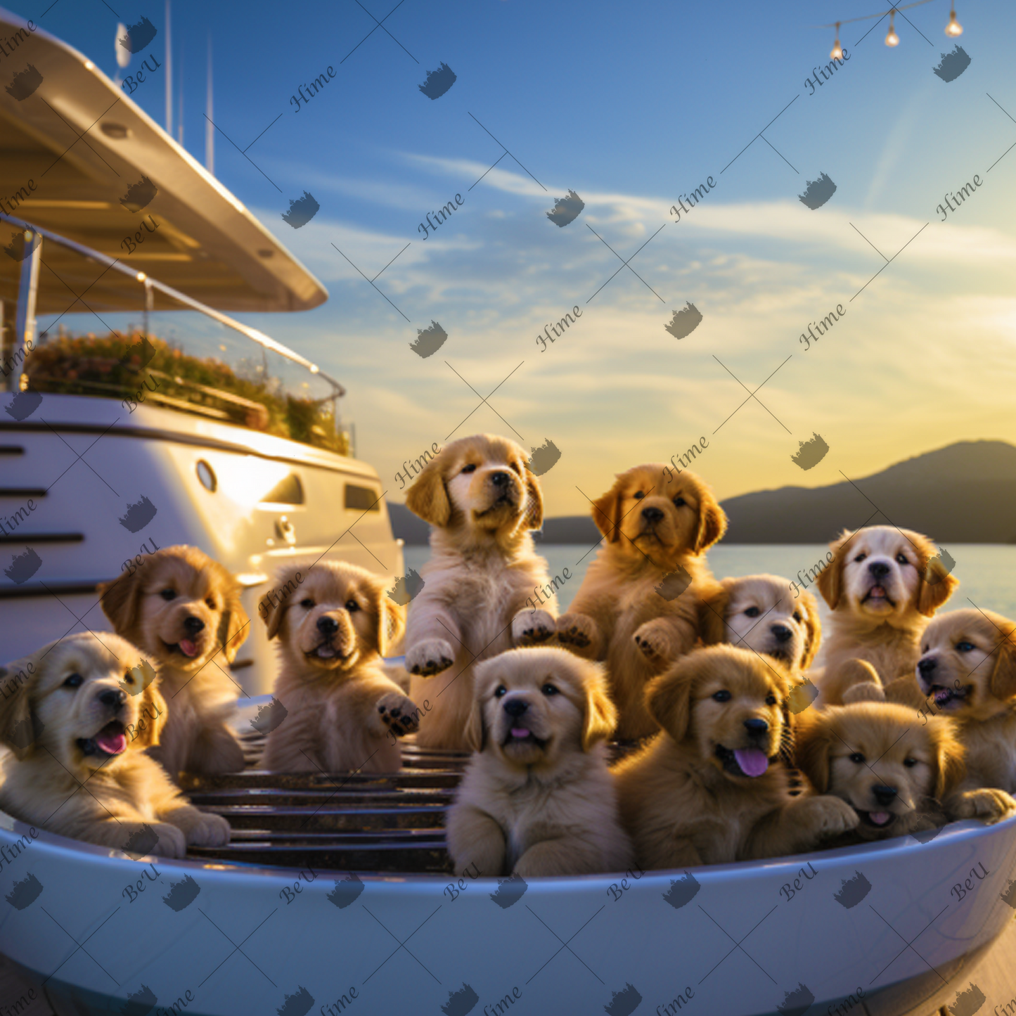 Cute Pups Sail Away